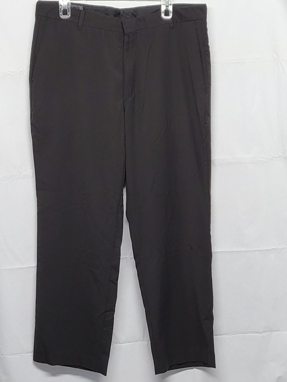 Covington Mens Dress Pants Mens 36 X 29 Straight Leg Black Polyester Rayon Wool